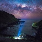 Via lactea posada en el Mar. Volcan Lanin. ©Fernando Gudenschwager