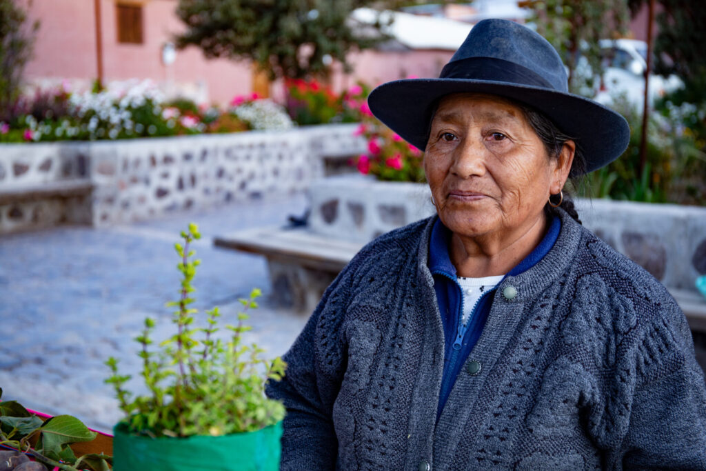 Agricultora en Alto andino