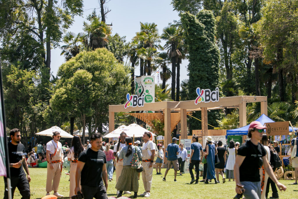 Personas transitando por el festival ladera sur