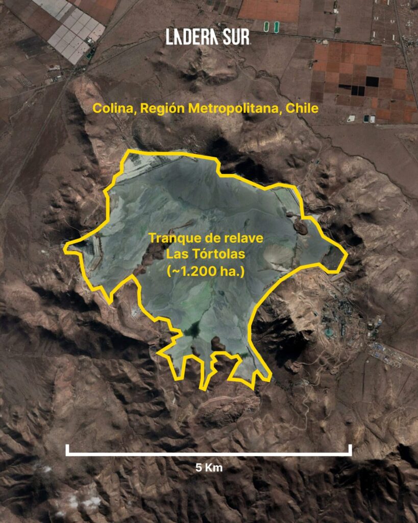 Tranque de relaves Las Tortolas. Créditos: Cristian Risco