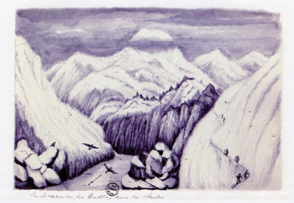 Rutas de la cordillera en 1833.