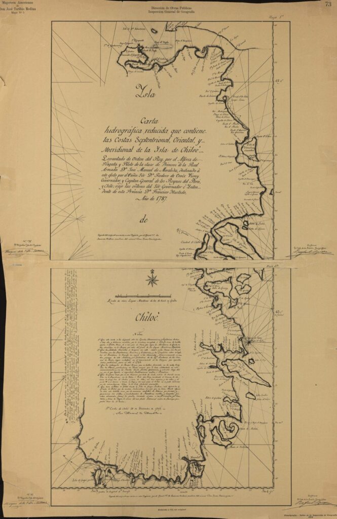 Mapa de Chiloé en cartografía.