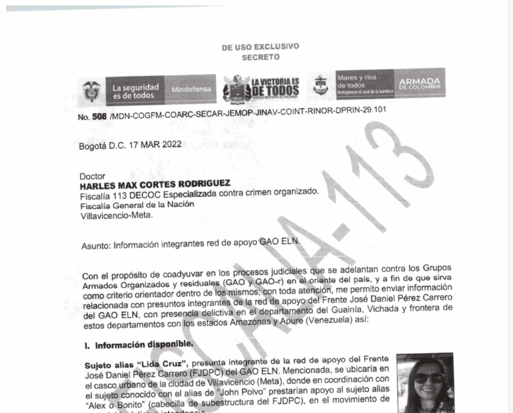 Informes secretos indican que cada draga debe entregar dos gramos de oro diarios a las guerrillas como «impuesto de guerra”. Documentos militares confirman la alianza entre la estructura Acacio Medina y el ELN en la zona. Foto: José Guarnizo