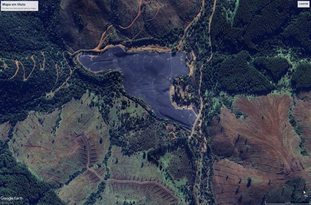 Tranque Valle Las Palmas, Región del Maule. Créditos: ©Google Earth
