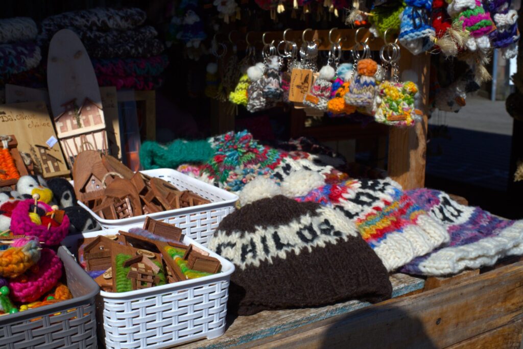 Muestras de las artesanías de Dalcahue