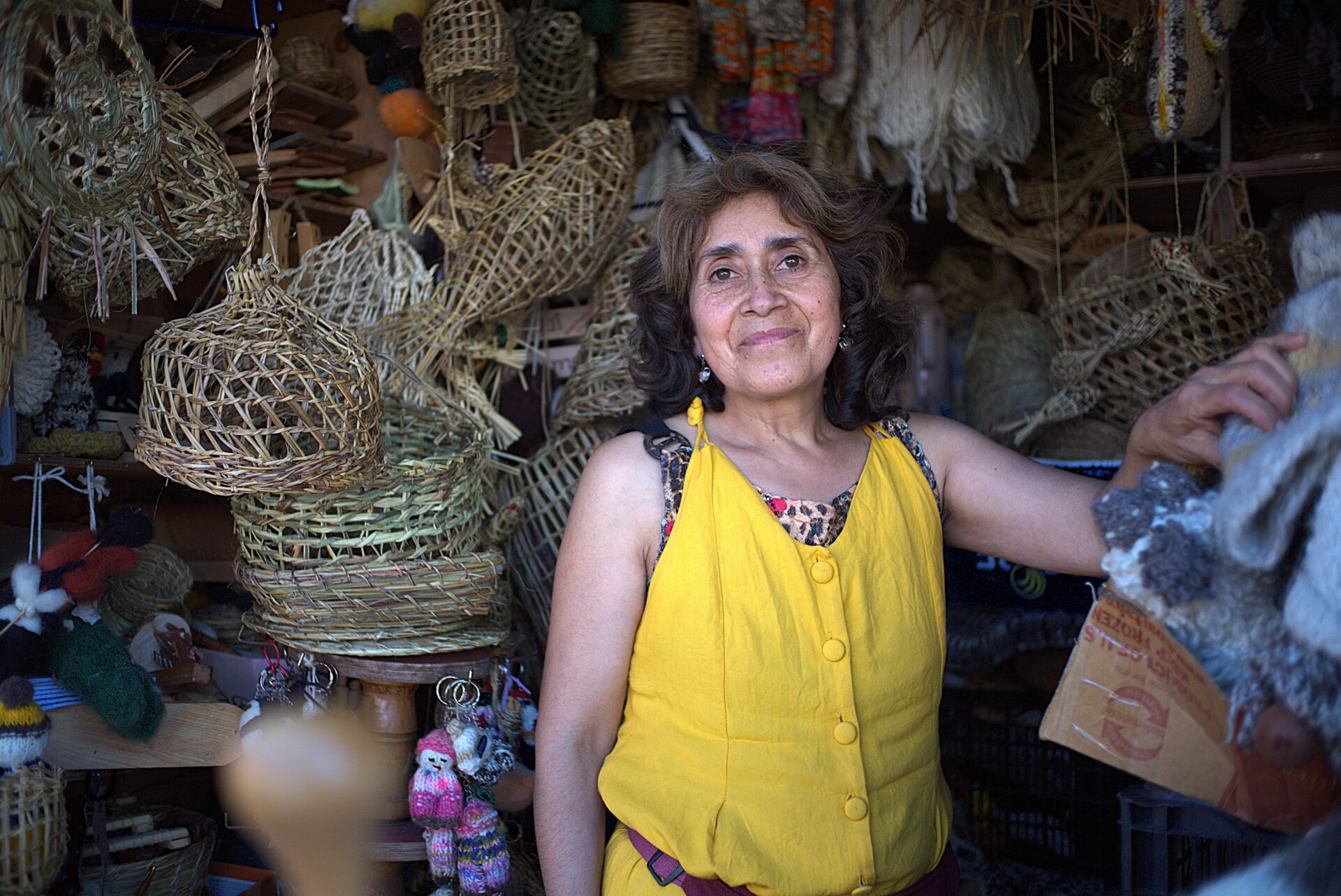 Punto a punto: Las artesanas de Dalcahue y su solitaria estancia en la feria de Chiloé