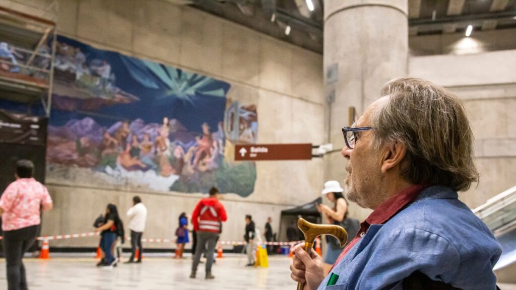Mural de René en Estación Puente Cal y Canto del Metro de Santiago. Créditos: Los Jaivas.