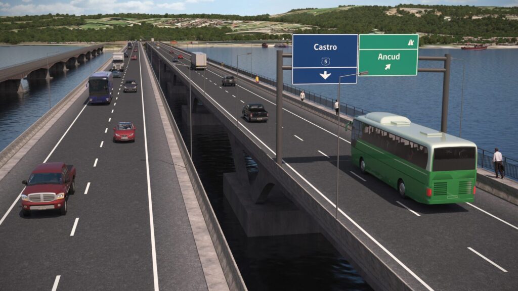 Proyecto del puente pudeto que conecta Ancud con Chacao