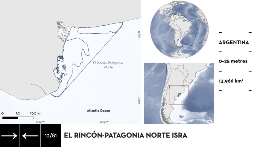 La ISRA Rincón-Patagonia Norte se ubica en la provincia de Buenos Aires, Argentina. Abarca bahía Anegada, parte de Bahía Blanca y la costa de Claromecó. Mapa cortesía ISRA