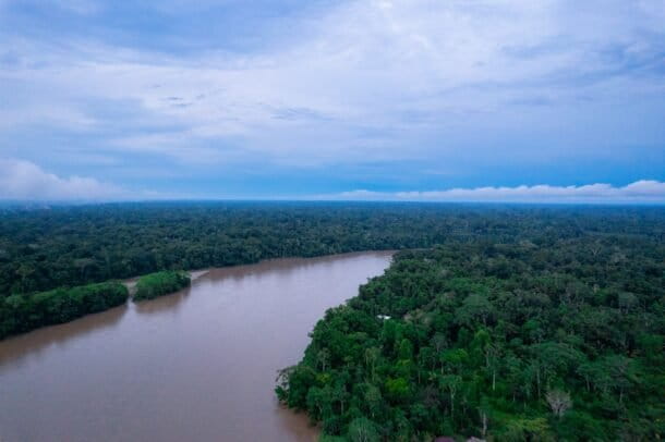 Paisaje del río Aguarico y el territorio siekopai. Créditos: cortesía CI Ecuador