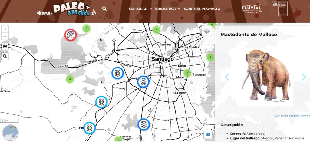 Mapa interactivo. Créditos: Equipo de Paleo a un Click
