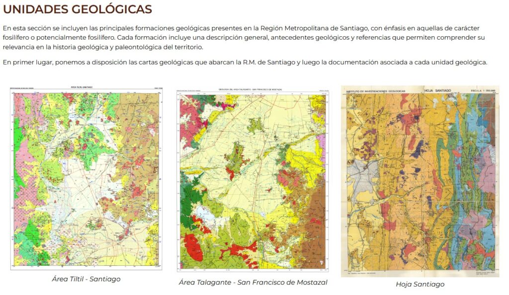 Mapas geológico de "Paleo a un click". Créditos: Equipo de Paleo a un Click