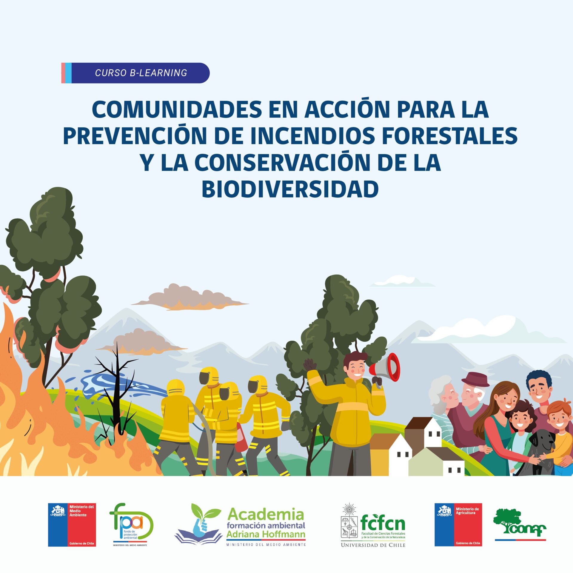 Lanzan curso gratuito de prevención de incendios forestales para comunidades desde Coquimbo hasta el Biobío