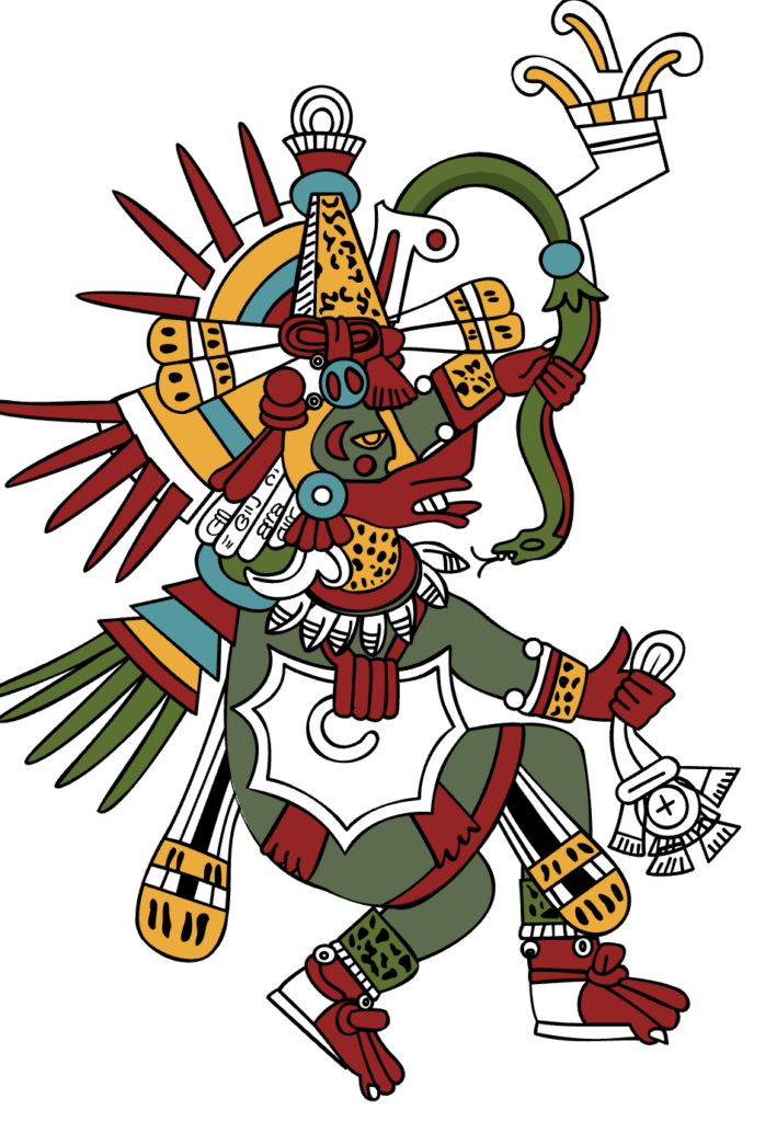 Quetzalcóatl, considerado como «la Serpiente Emplumada», la cual es una deidad que representa la dualidad inherente a la condición humana: la «serpiente» es cuerpo físico con sus limitaciones y las «plumas» son los principios espirituales. Créditos: Eddo, Wikimedia Commons