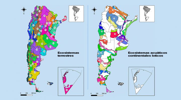 Ecosistemas terrestres izq. y ecosistemas acuáticos continentales loticos Créditos: CONICET