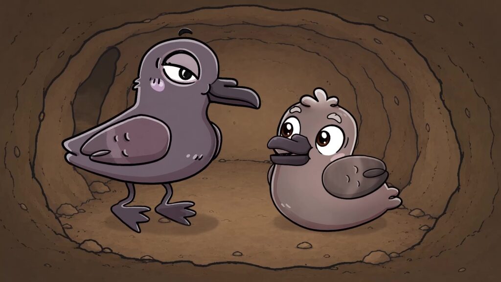 Animación golondrina de mar negra, cavidad reproductiva Créditos: Red de Observadores de Aves y Vida Silvestre de Chile (ROC)