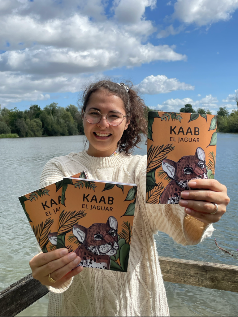 Mariam Weston Flores, una de las coautoras de Kaab, el jaguar. Foto: cortesía estudio Listening to children, writing for coexistence
