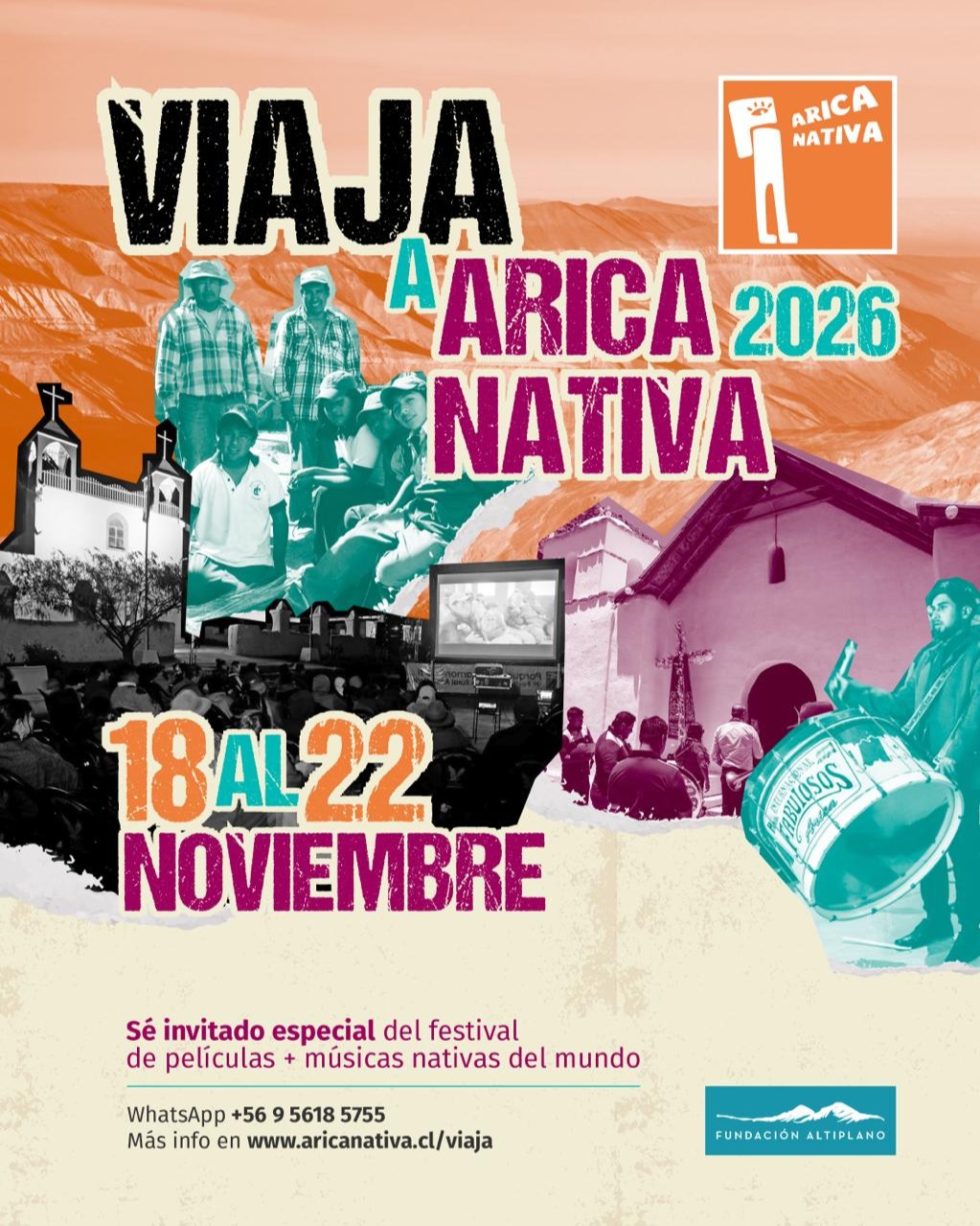 Viaja como invitado especial a Arica Nativa 2026: Un festival de películas, música y cultura en el extremo norte de Chile.